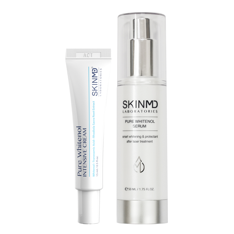 Combo Hỗ Trợ Trị Nám Chống Lão Hóa Toàn Diện SkinMD Pure Whitenol Serum + Cream