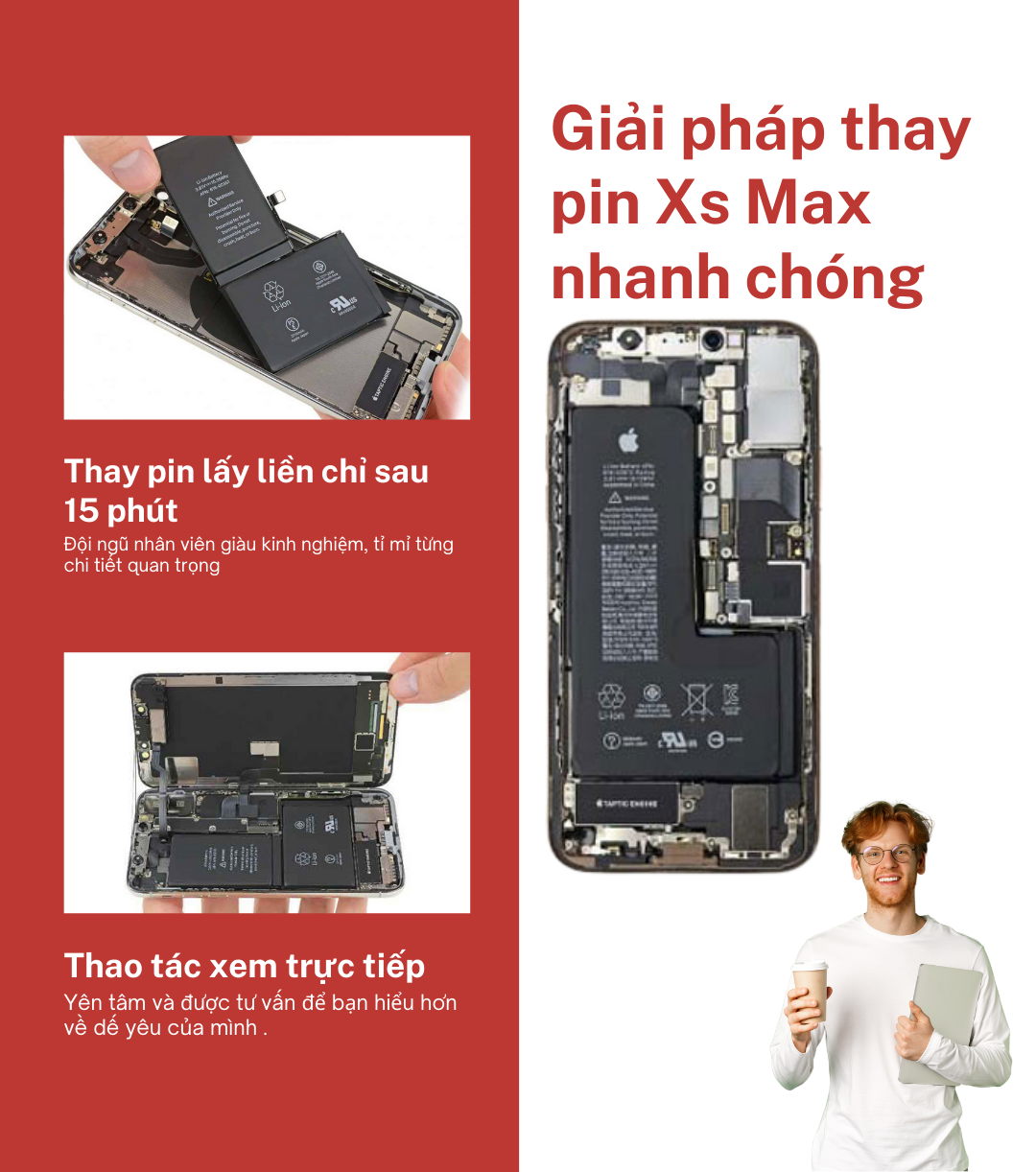 Thay pin iPhone Xs Max chính hãng