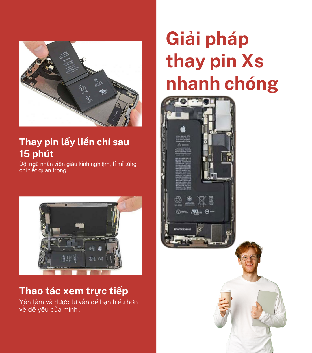 Thay pin iPhone Xs chính hãng
