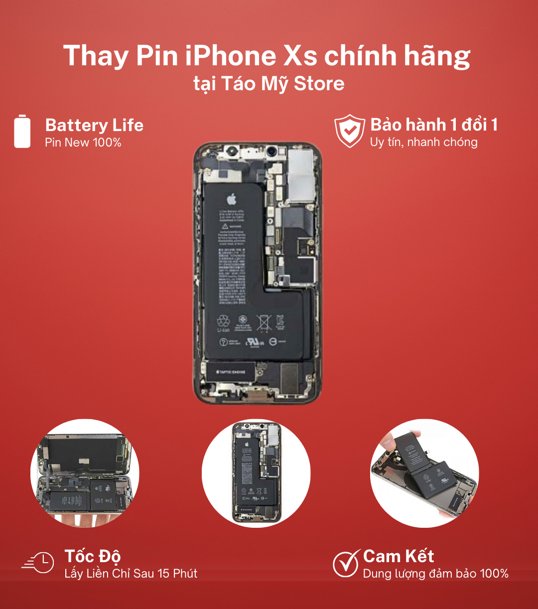 Thay pin iPhone Xs chính hãng