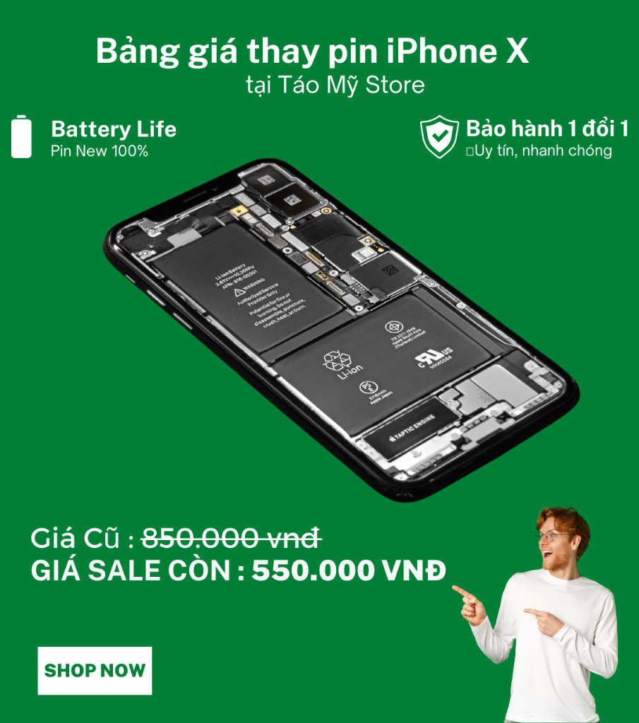 THAY PIN IPHONE X CHÍNH HÃNG