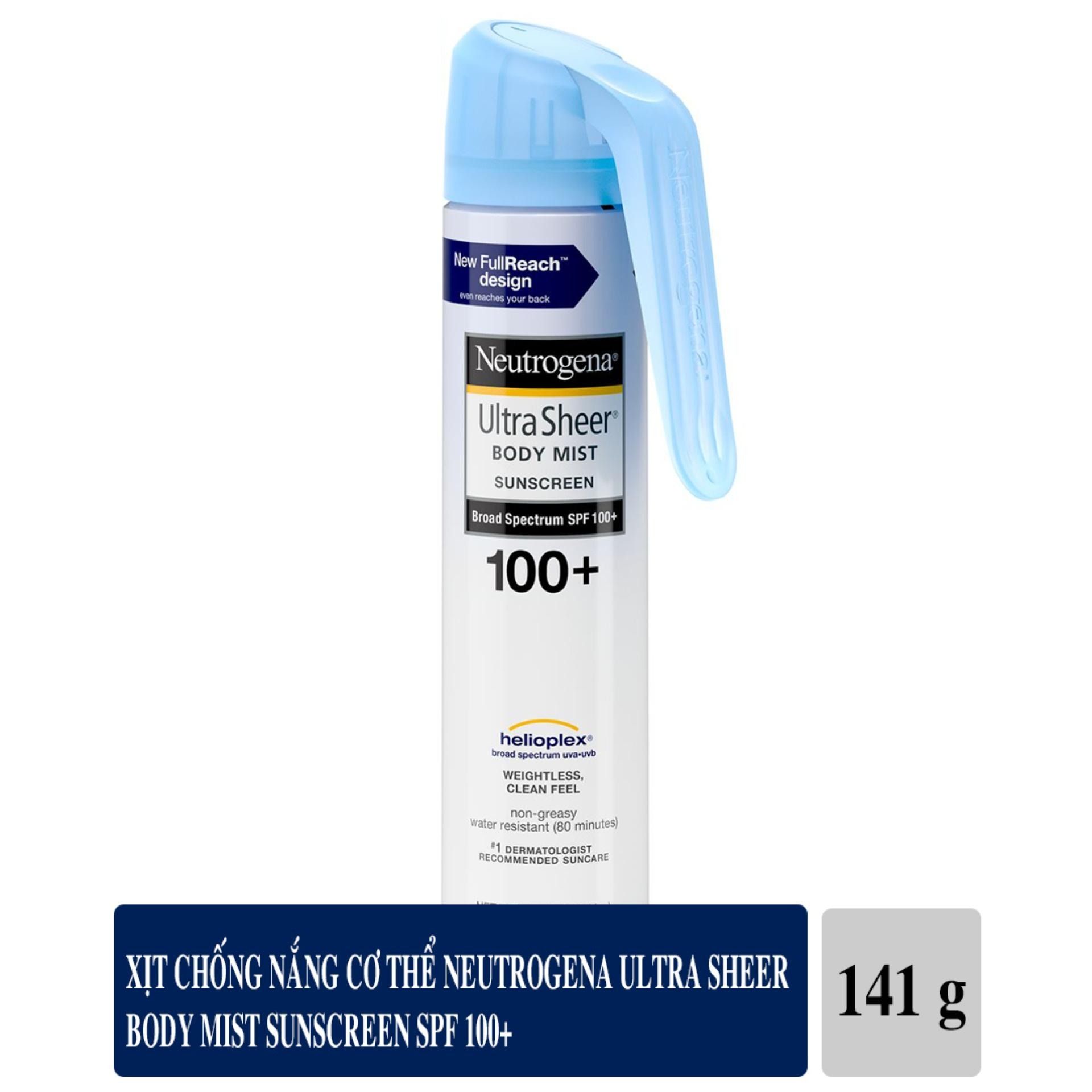  Kem Chống Nắng Body Dạng Xịt Neutrogena Ultra Sheer Body Mist Suncreen SPF70 & SPF100(5oz - 141g) 