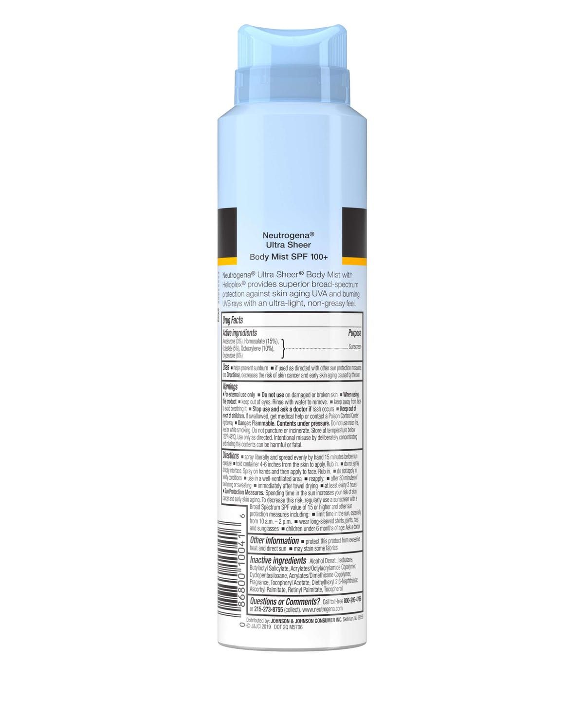 Kem Chống Nắng Body Dạng Xịt Neutrogena Ultra Sheer Body Mist Suncreen SPF70 & SPF100(5oz - 141g)