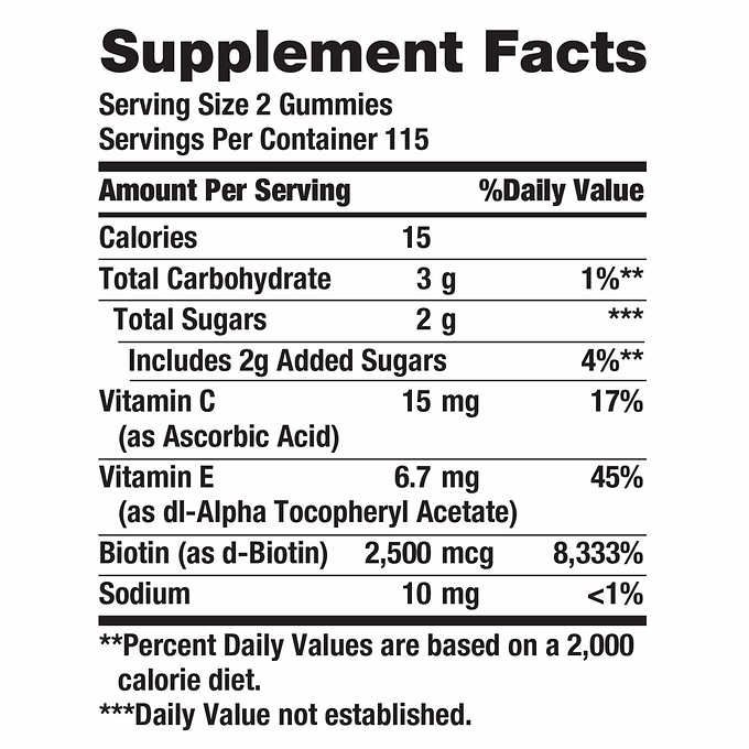 Kẹo Dẻo Gummies Nature's Bounty Bổ Sung Vitamin Và Biotin Giúp Cho Da Tóc Móng Khỏe 230 Viên_Mỹ