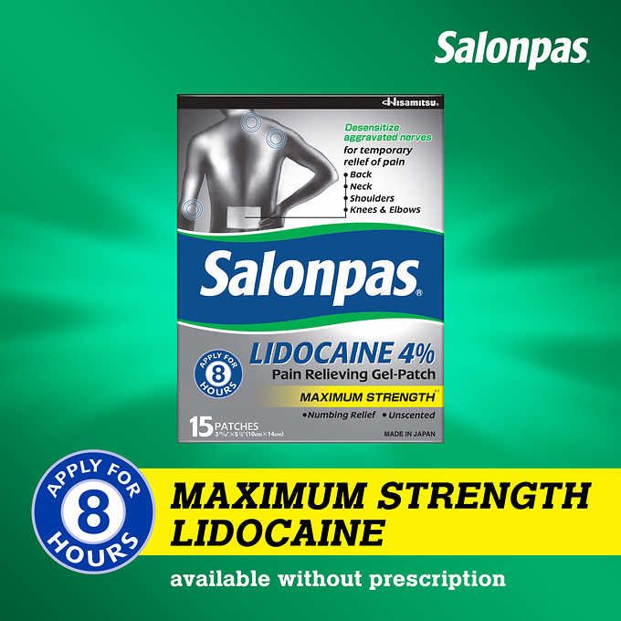 Cao Dán Gel Lạnh Giảm Đau Nhanh Cực Mạnh Salonpas LIDOCAINE 4%
