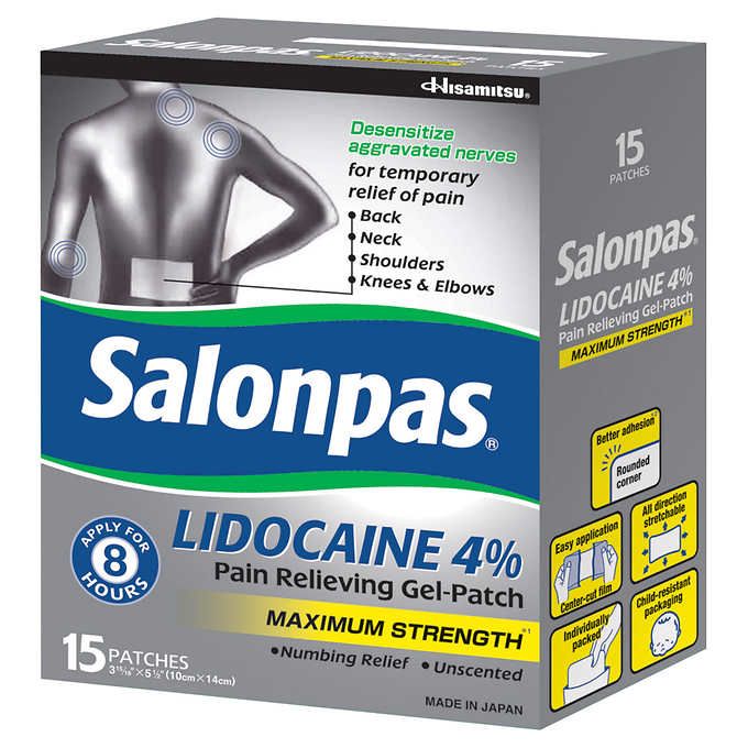 Cao Dán Gel Lạnh Giảm Đau Nhanh Cực Mạnh Salonpas LIDOCAINE 4%