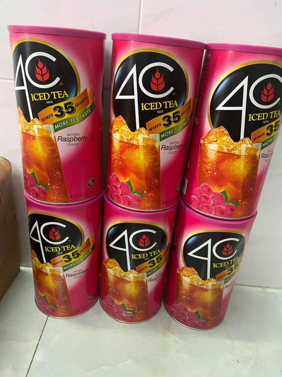 Bột Hòa Tan Trái Cây 4C Iced-Tea Vị Mâm xôi 2.04kg_Mỹ