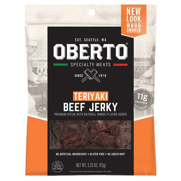  Khô Bò/Gà Tây Mỹ ObertoTeriyaki Beef Jerky Pack 3, 92g/Gói_Mỹ 