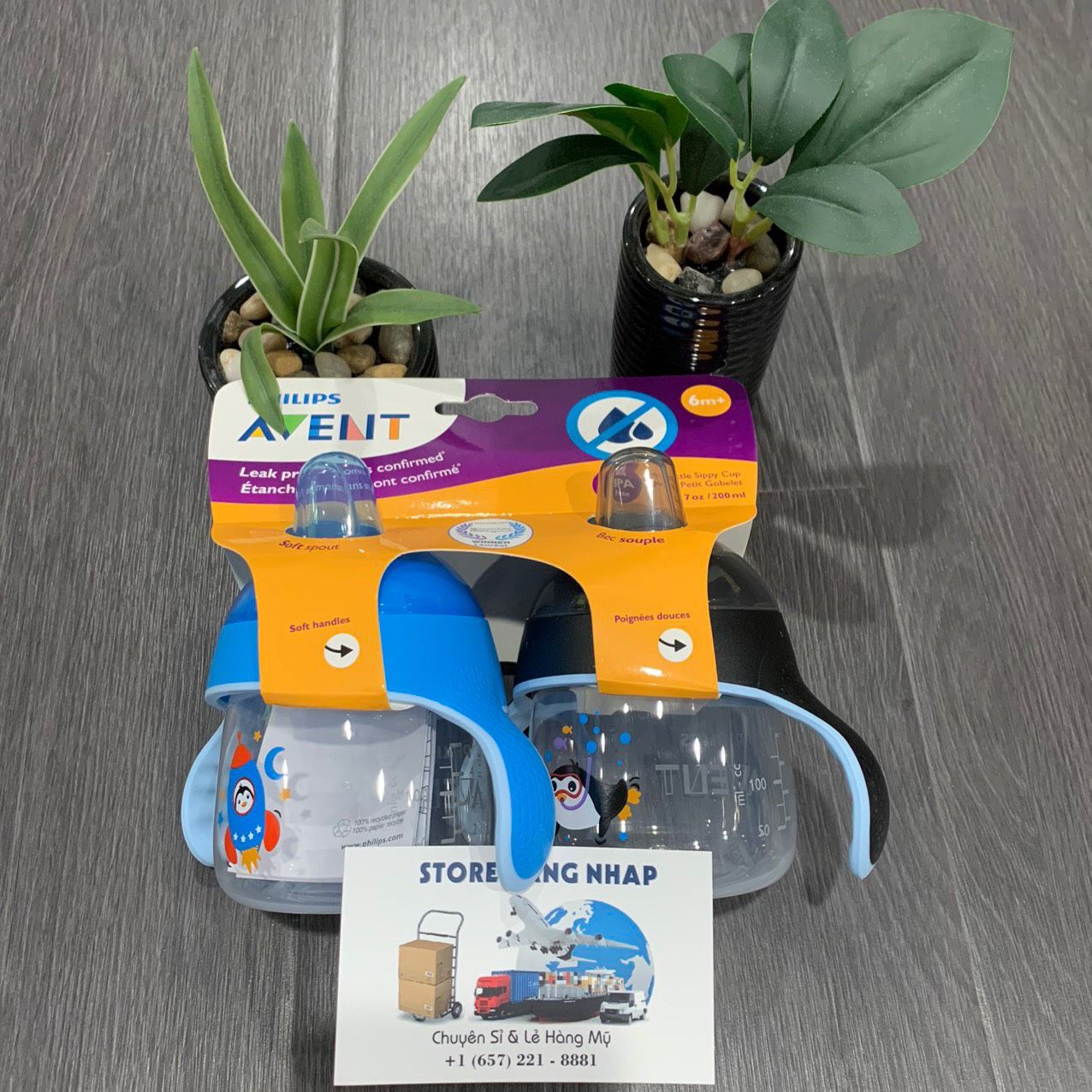 Set 2 Bình Tập Uống Philips Avent Hình Chim Cánh Cụt_200Ml (Trên 6 Tháng)