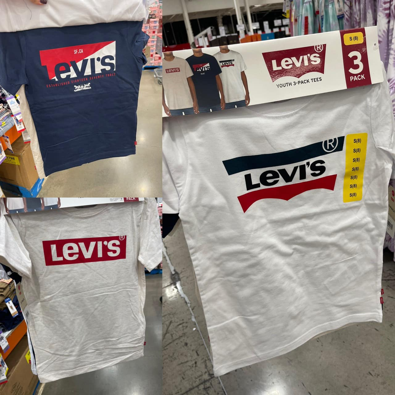 Sét 3 áo Levis (Trắng S)