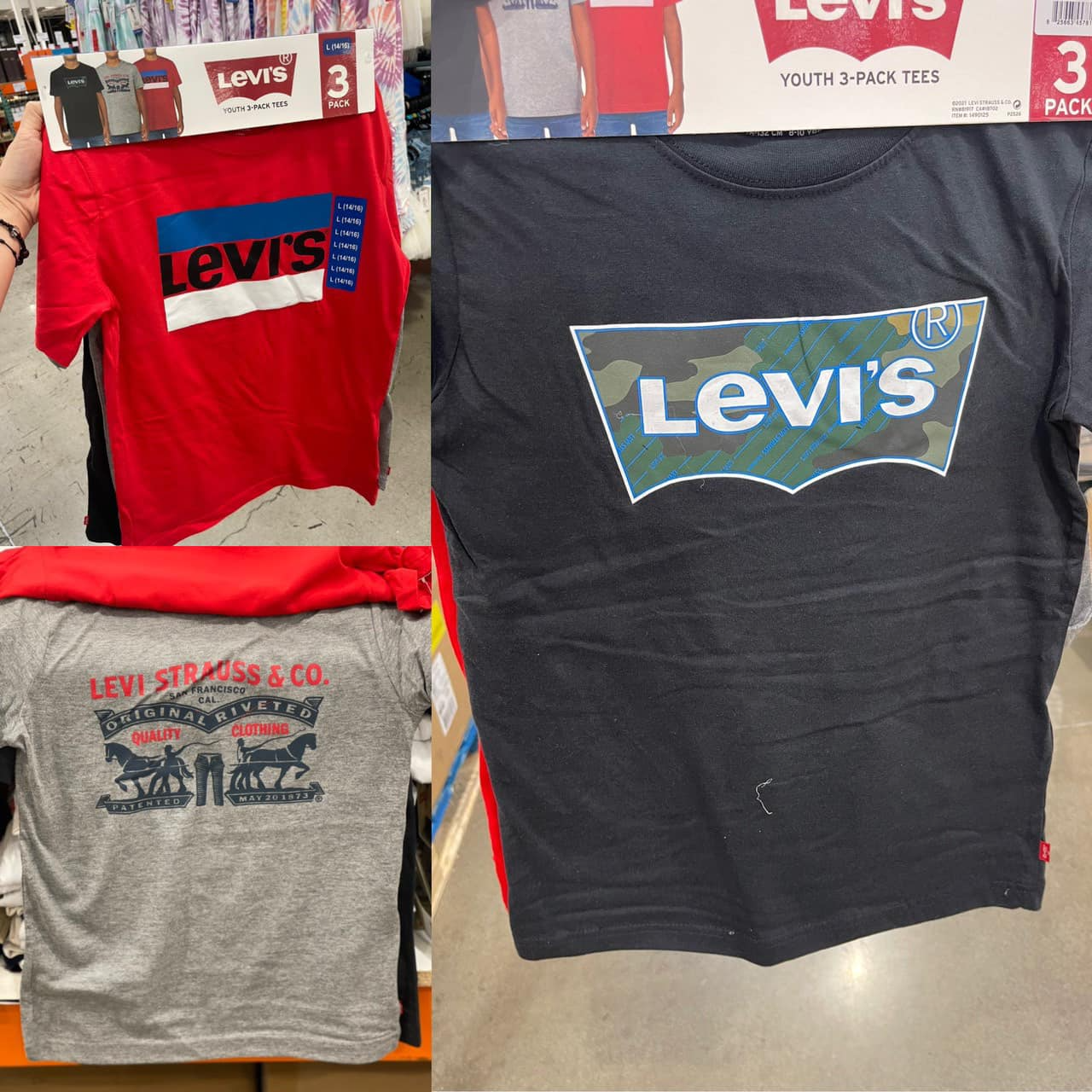 Sét 3 áo Levis (đỏ XL)