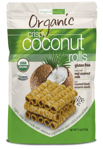  Bánh Ống Dừa Tropical Fields Organic Crispy Coconut Rolls 312g_Mỹ 