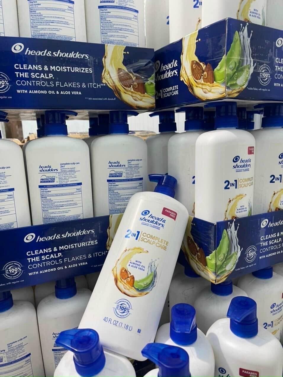 Dầu gội xả Head&Shoulders 2in1 Shampo & Conditioner Green Apple&Goji Berry - Dầu gội xả 2 in 1 hạnh nhân, nha đam Head & Shoulders Complete Scalp Care 1.18l
