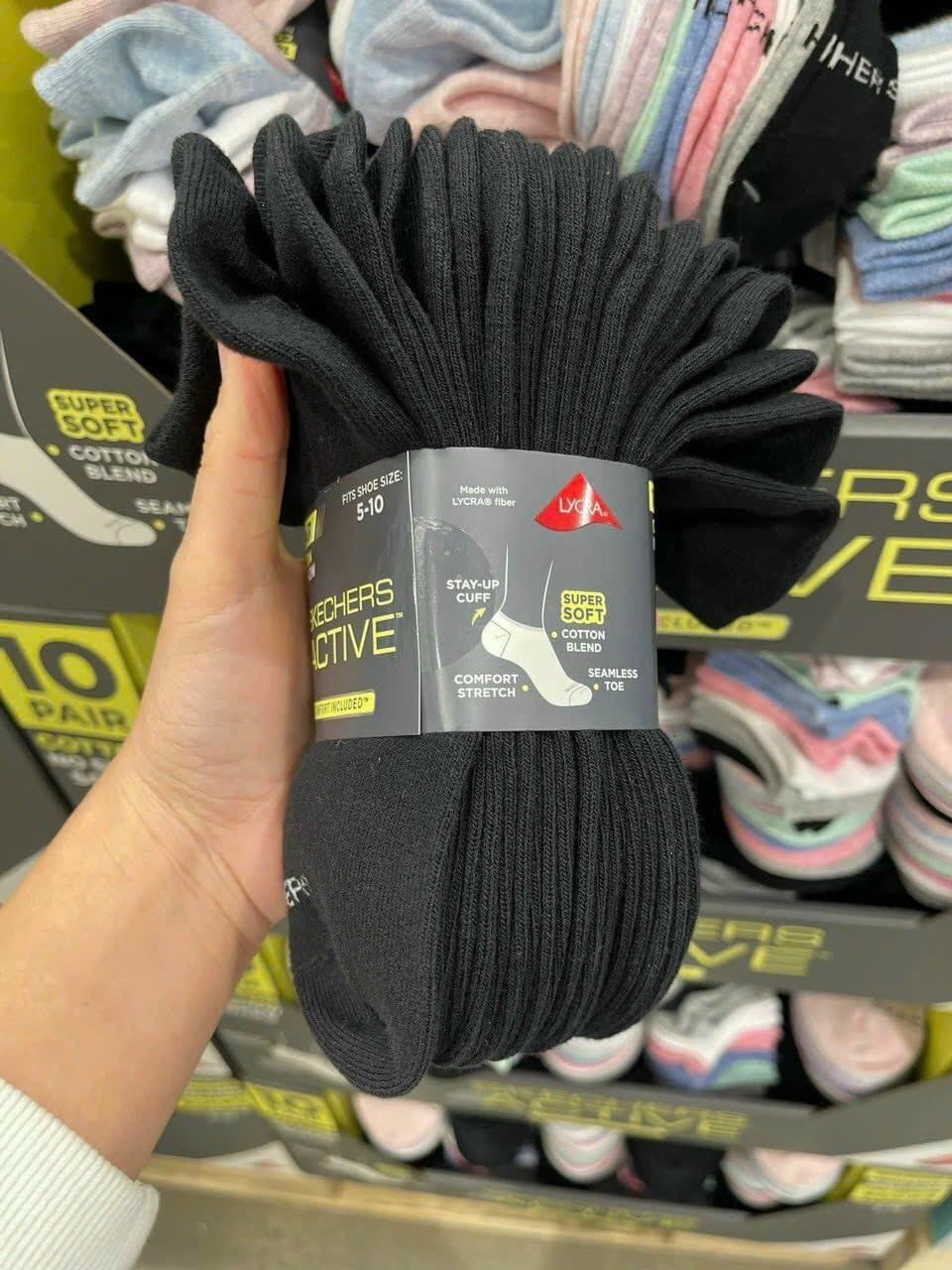 Set 10 đôi vớ/tất Skechers Active Cotton No Show cổ thấp