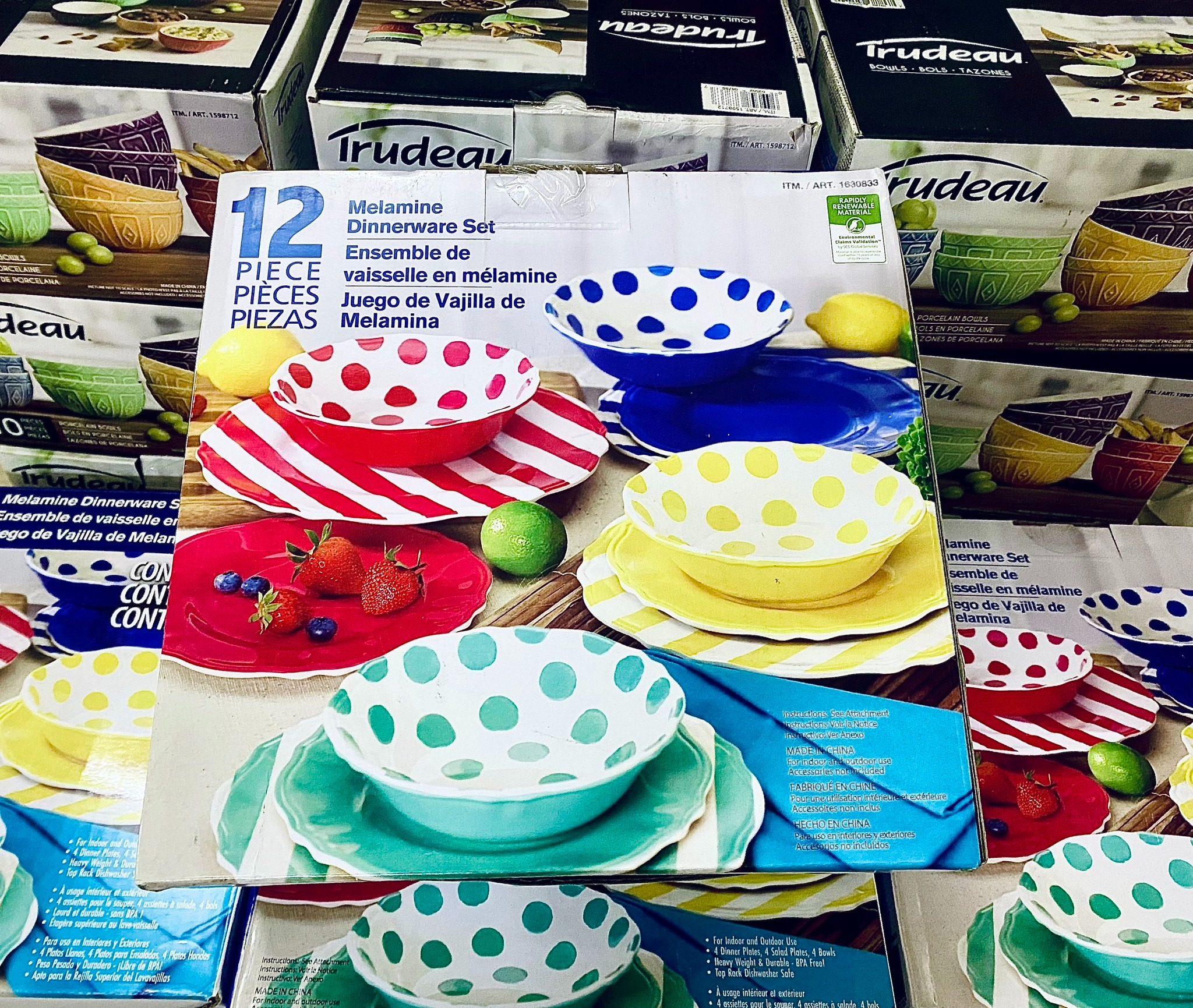 Sét 12 Chén Dĩa PIECE MELAMINE DINNER WARE