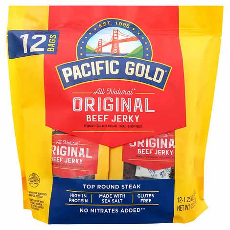  Bịch 12 Gói Khô Bò Xông Khói Pacific Gold Original Beef Jerky 425g (12 x 35g) 