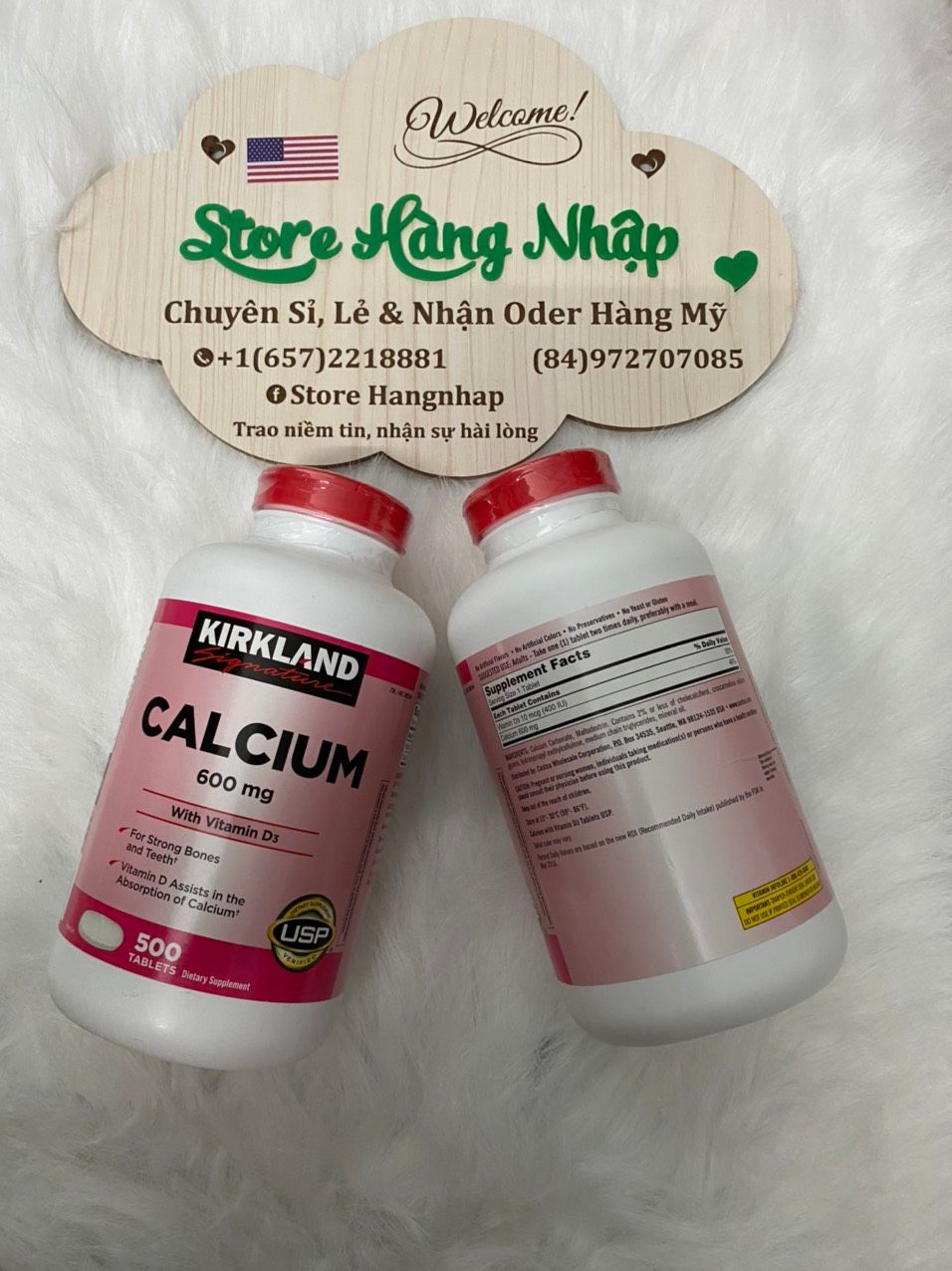Viên Bổ Sung Calcium 600mg + D3 Kirkland Signature 500 Viên
