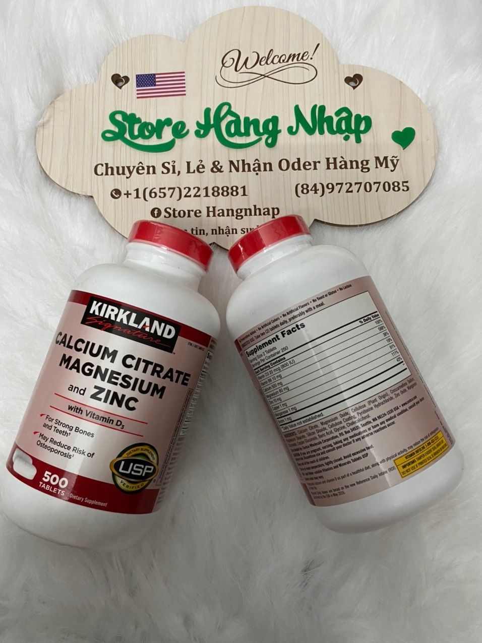 Viên Bổ Sung Calcium Citrate Magnesium And Zinc - Kirkland 500 Viên