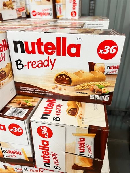  Bánh Xốp Socola Hạt Dẻ Nutella B-Ready Crispy Wafers hộp 36 Thanh (22g) 