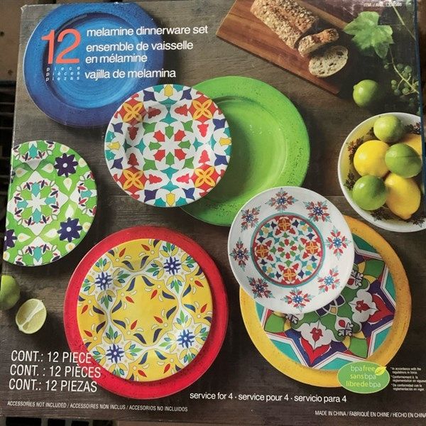  BỘ BÁT ĐĨA HOA SET 12 PANDEX MELAMINE 