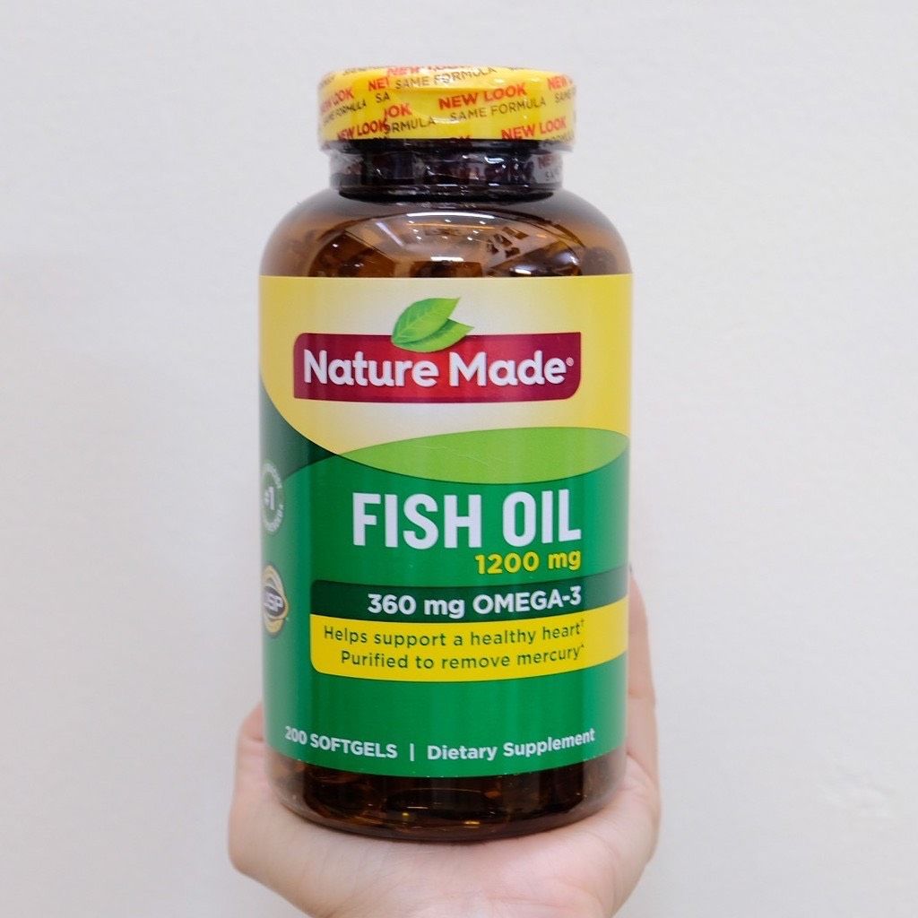  Dầu Cá Nature Made Fish Oil Omega-3 1200mg_200 Viên Của Mỹ 