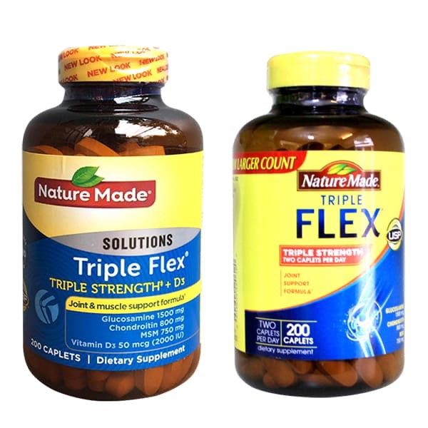 Viên Bổ Sung Glucoamin, Chondroitin Tốt Cho Xương Khớp - Nature Made Triple Flex 200 Viên