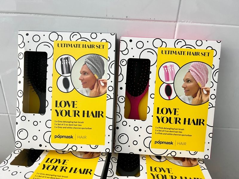 Set Lược Gỡ Rối, Dây Buộc Tóc Và Khăn Quấn Tóc Ultimate Hair