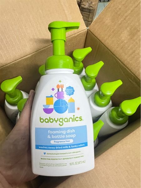 Babyganic nước rửa bình không mùi 16oz ( chai vòi)