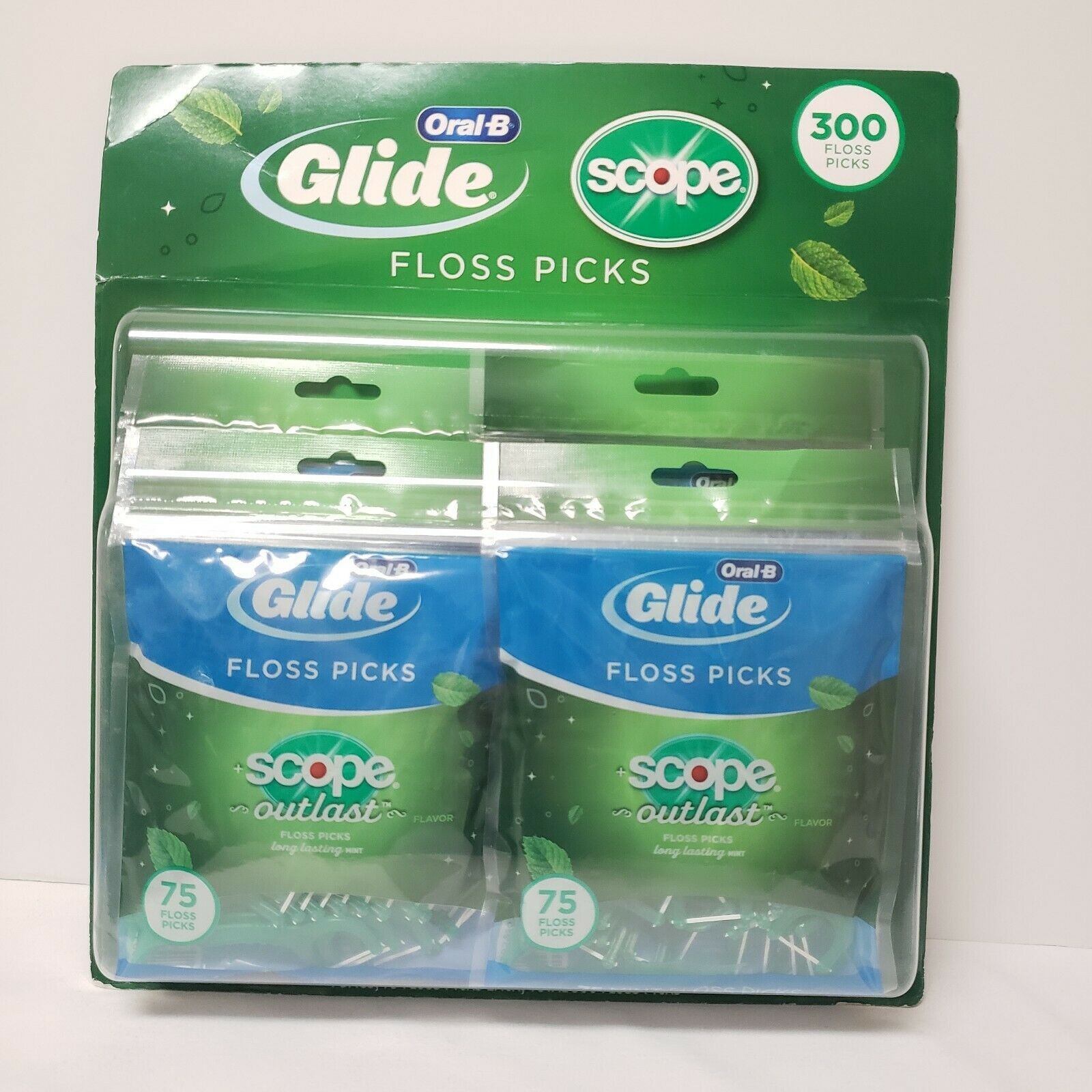 Pack 4 Túi Tăm Chỉ Nha Khoa Bạc Hà Oral-B Glide Scope Outlast 75 Cái/Gói