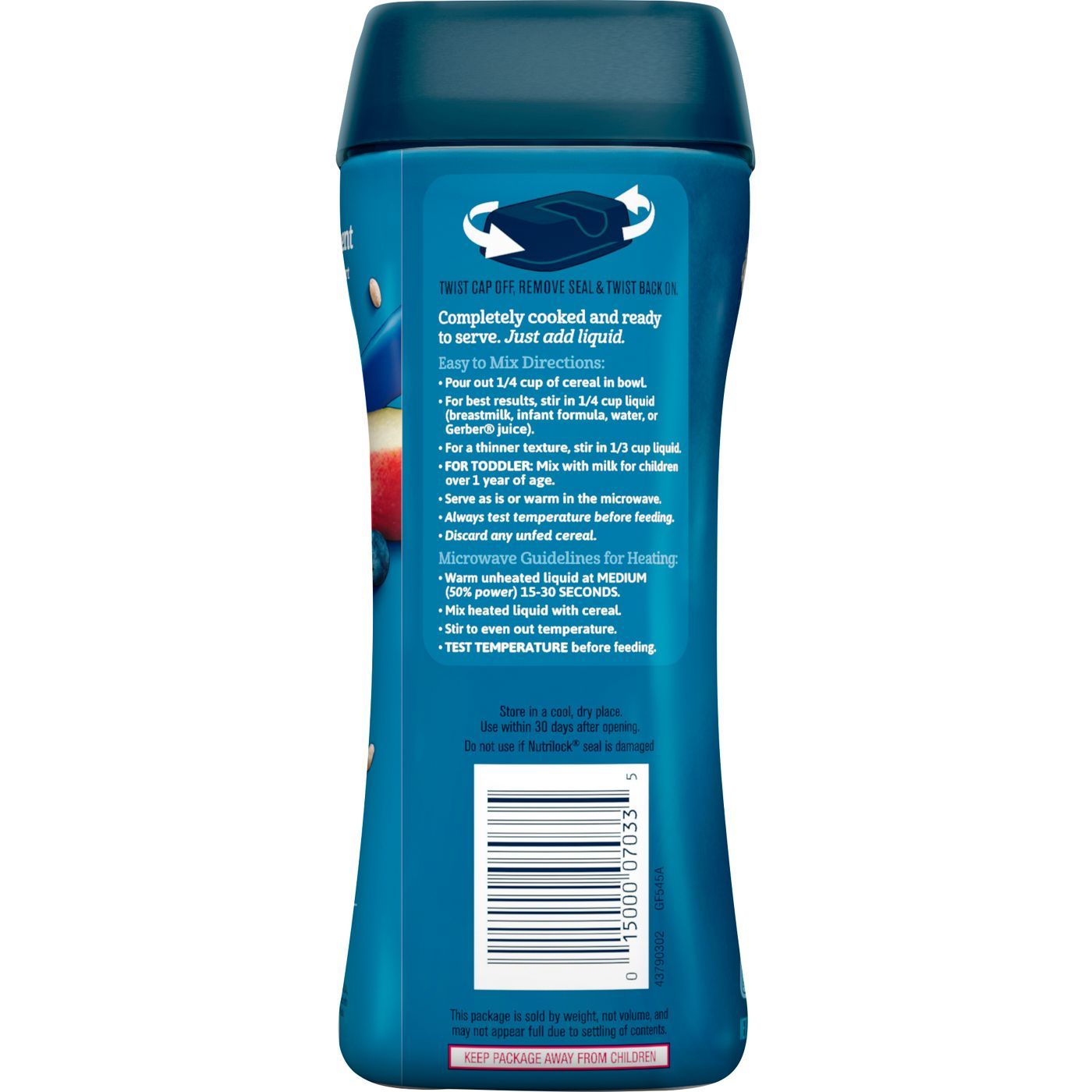 Bột Ăn Dặm Giai Đoạn 3 Gerber ® Lil' Bits™ Lúa Mạch Táo Việt Quất - 227g