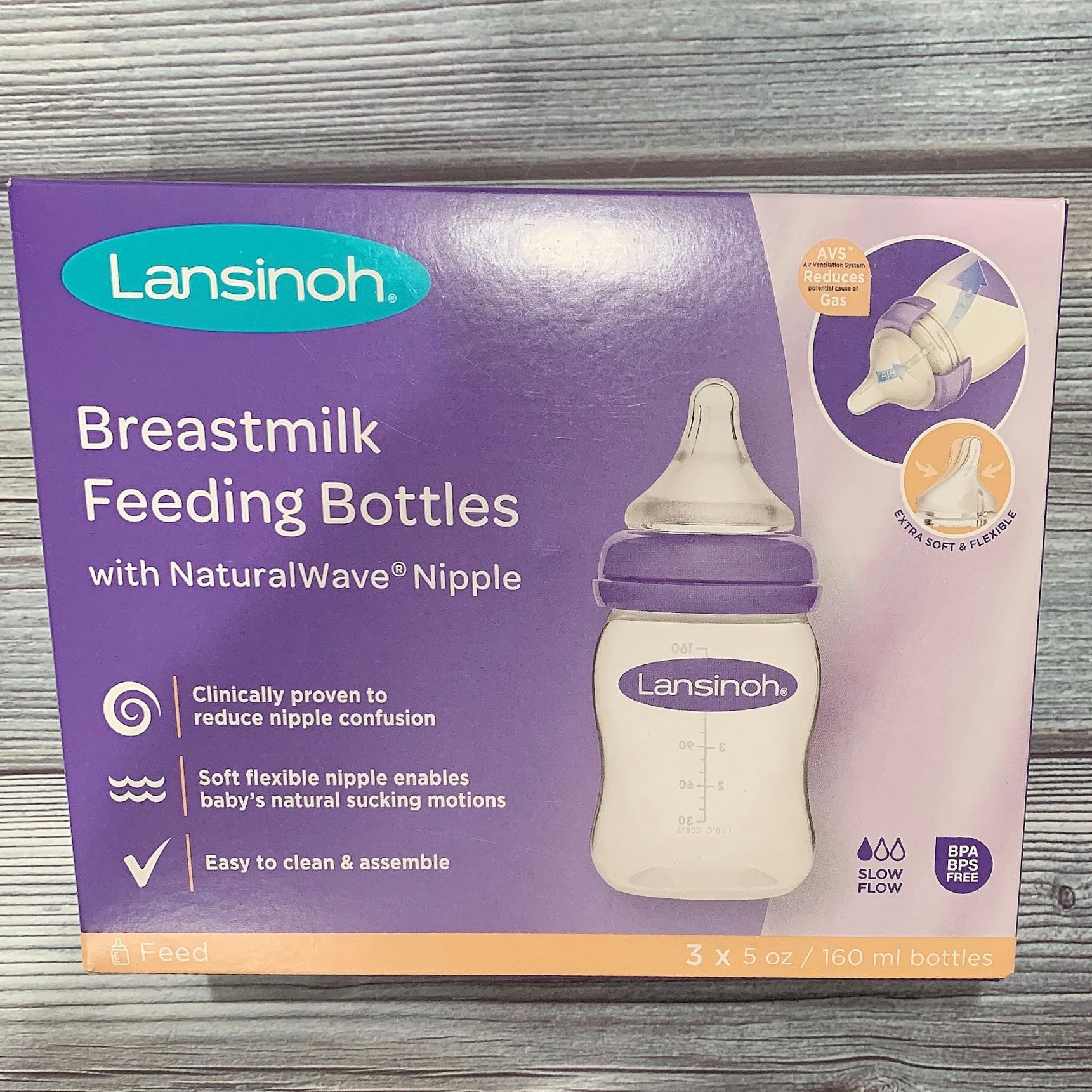 Set 3 Bình Sữa Lansinoh Breastmilk With NaturalWave Nipple 160ml & 240ml
