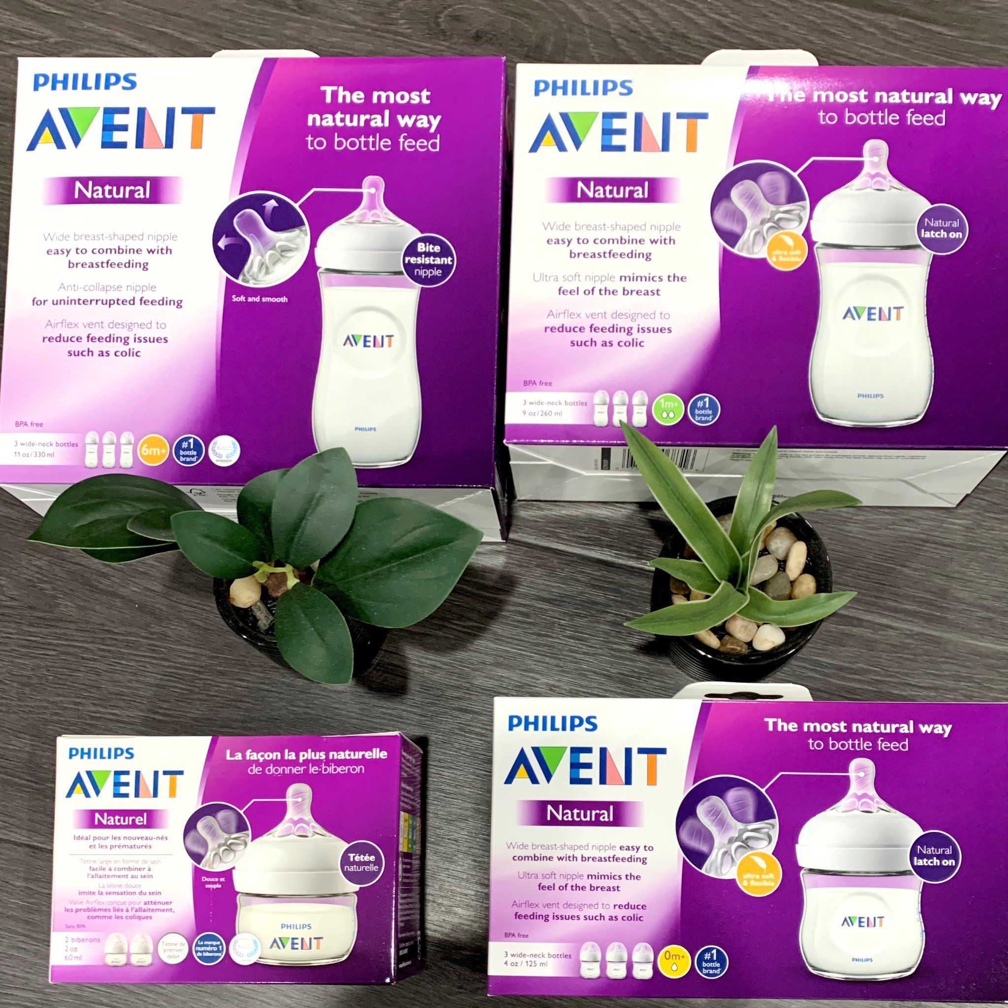 Set 3 Bình Sữa Philip Avent mô phỏng tự nhiên 3 Size (120ml - 260ml - 330ml)