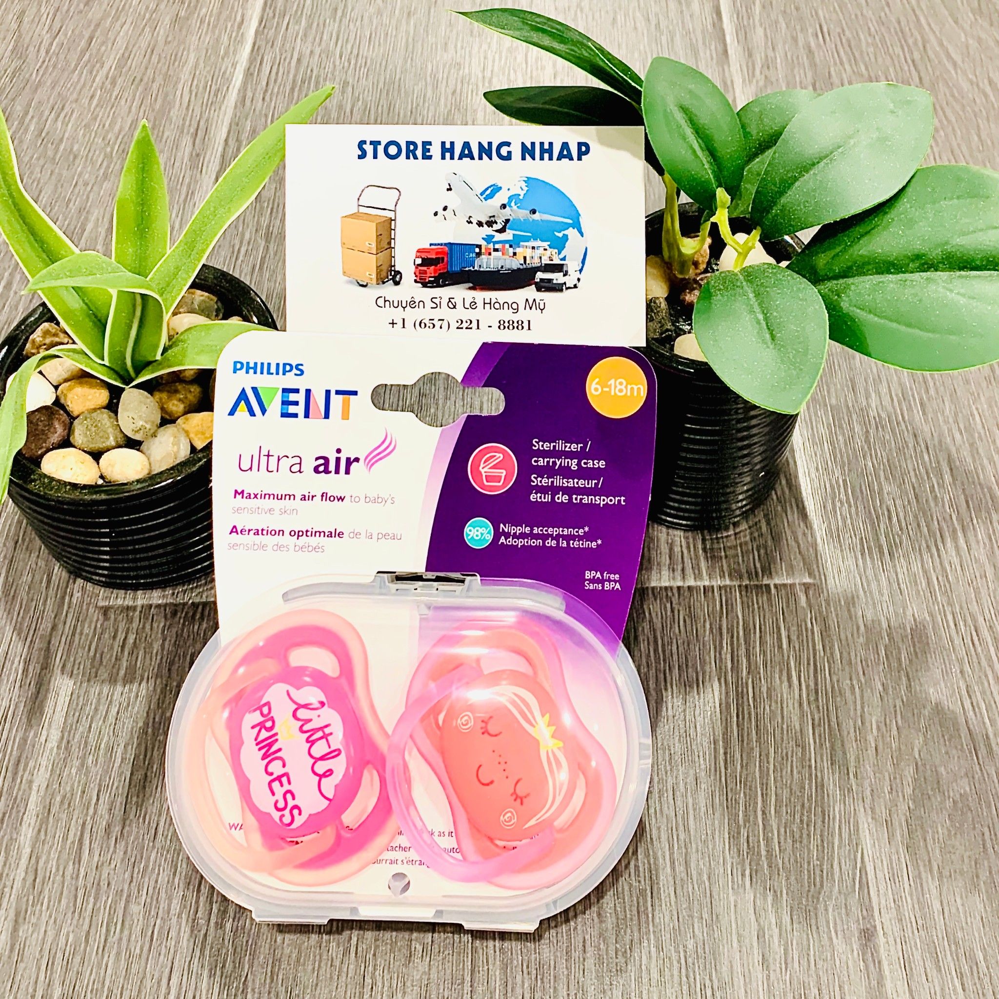 Set 2 Cái Núm Ngậm Philip Avent Ultra Air Cho Bé 6-18 Tháng