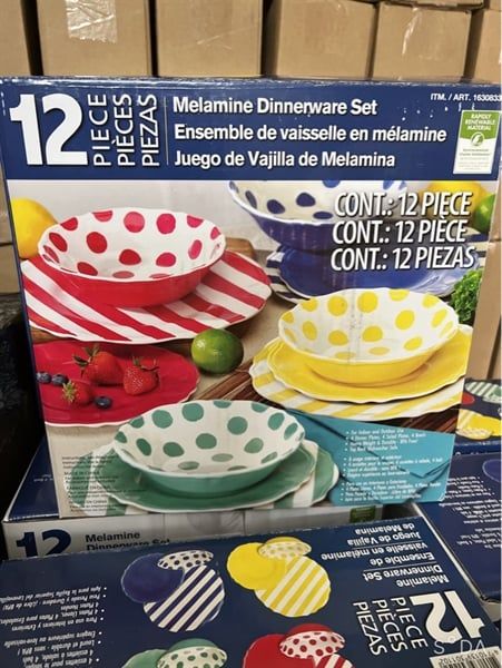 Sét 12 Chén Dĩa PIECE MELAMINE DINNER WARE