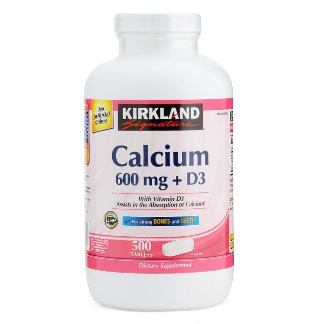 Viên Bổ Sung Calcium 600mg + D3 Kirkland Signature 500 Viên