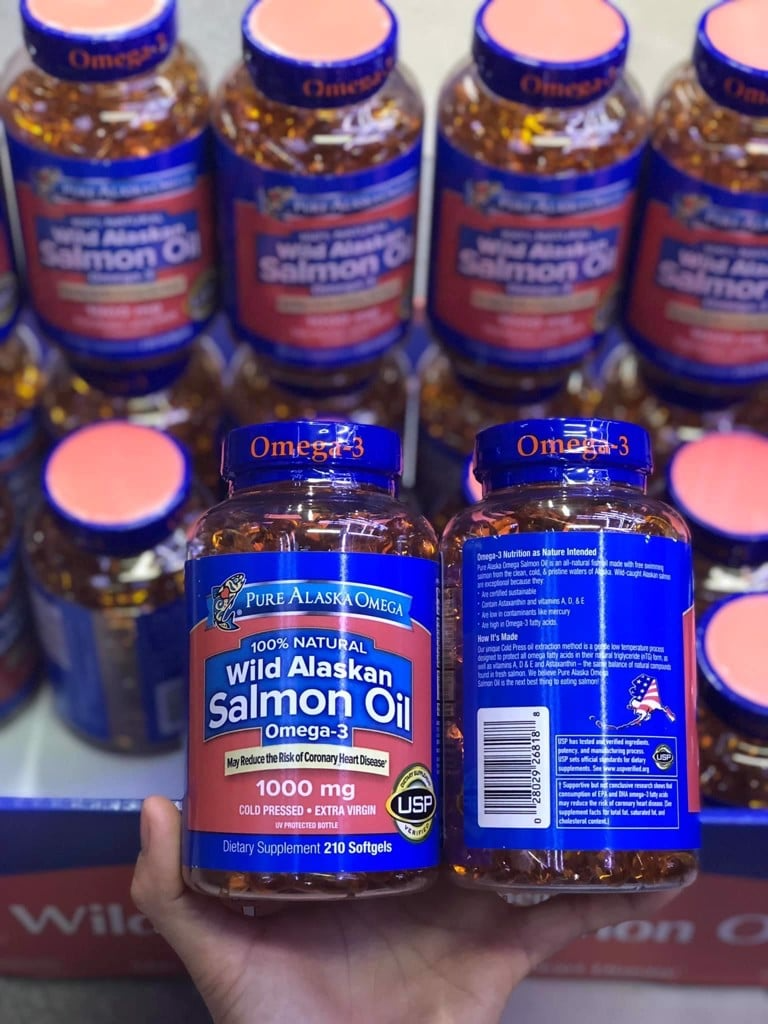 Thực phẩm chức năng Viên dầu cá hồi Pure Alaska Omega-3 Wild Salmon Oil 1000mg của Mỹ