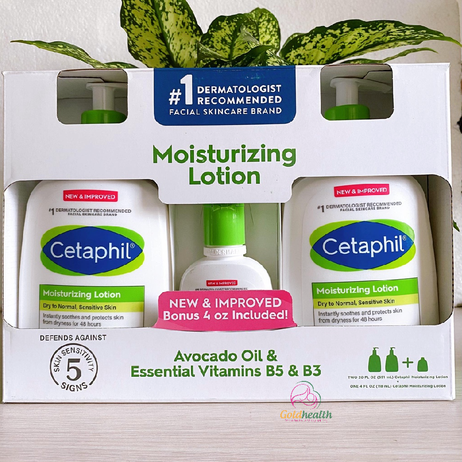 Set 3 chai sữa dưỡng thể Cetaphil Moisturizing Lotion của Mỹ