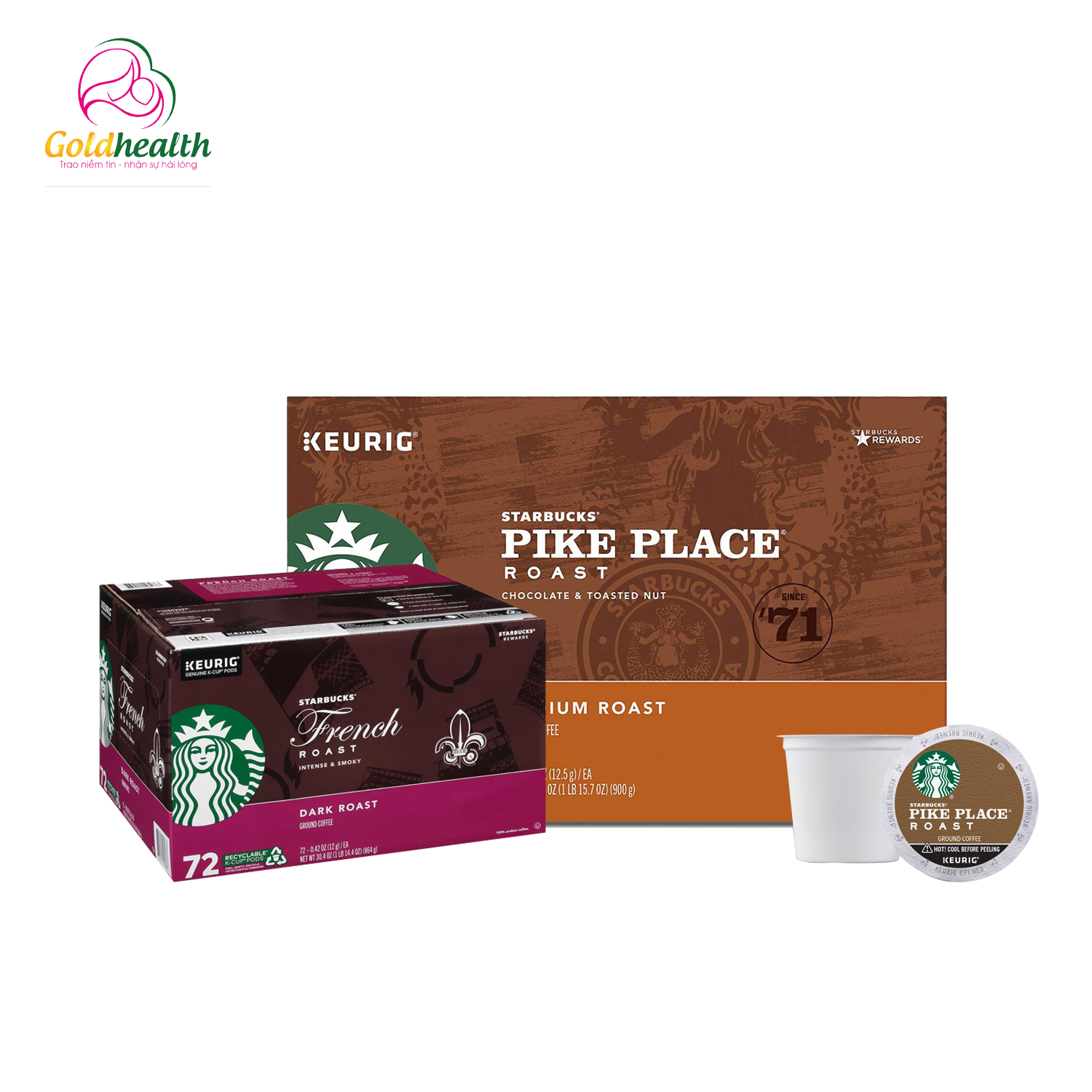 CÀ PHÊ RANG VỪA CỐC STARBUCKS Roast K-Cup -72 Cups