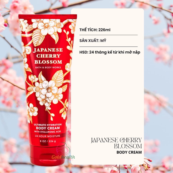  Lotion Japanese Cherry Blossom Bath & Body Work 8oz (226g) (tuýp) 