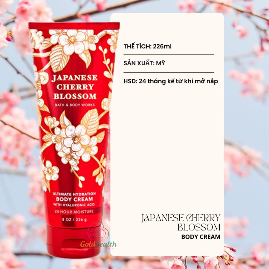 Lotion Japanese Cherry Blossom Bath & Body Work 8oz (226g) (tuýp)