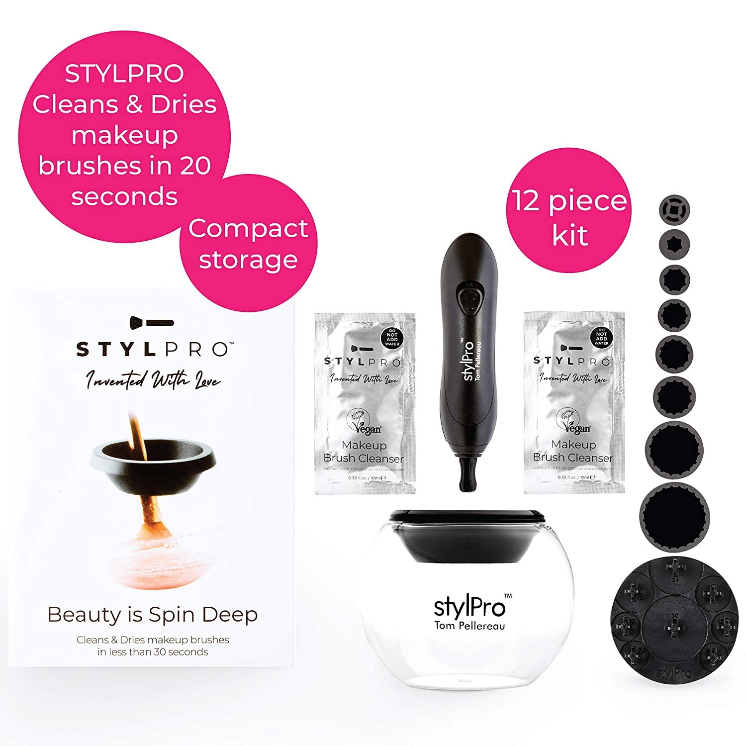 Bộ Dụng Cụ Rửa Và Làm Khô Cọ Trang Điểm Trong 1 Giây Stylpro Makeup Brush Cleaner & Dryer In Second