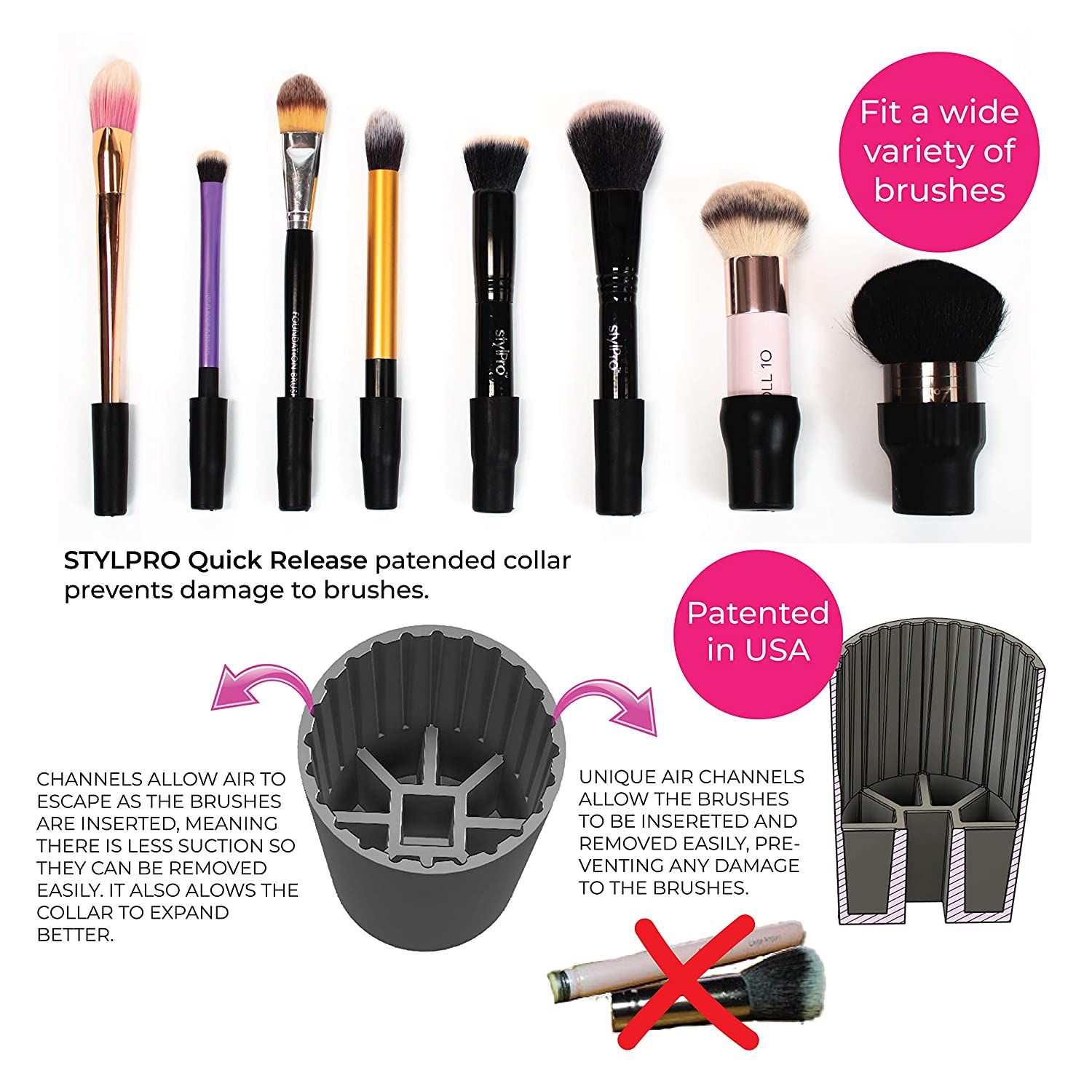 Bộ Dụng Cụ Rửa Và Làm Khô Cọ Trang Điểm Trong 1 Giây Stylpro Makeup Brush Cleaner & Dryer In Second