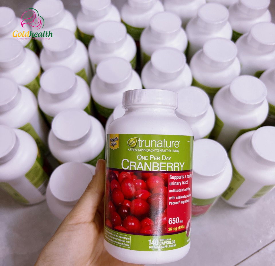 Viên uống hỗ trợ tiết niệu, chống oxy hóa Trunature Cranberry 650mg