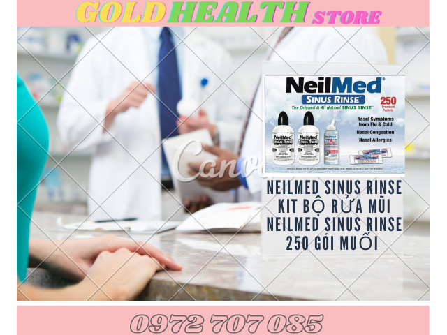 NEILMED SINUS RINSE KIT BỘ RỬA MŨI NEILMED SINUS RINSE 250 GÓI MUỐI (GỒM 2 BÌNH RỬA BẰNG NHỰA DUNG TÍCH 240ML + 250 GÓI MUỐI MỸ + 1 CHAI XỊT MŨI NEILMED