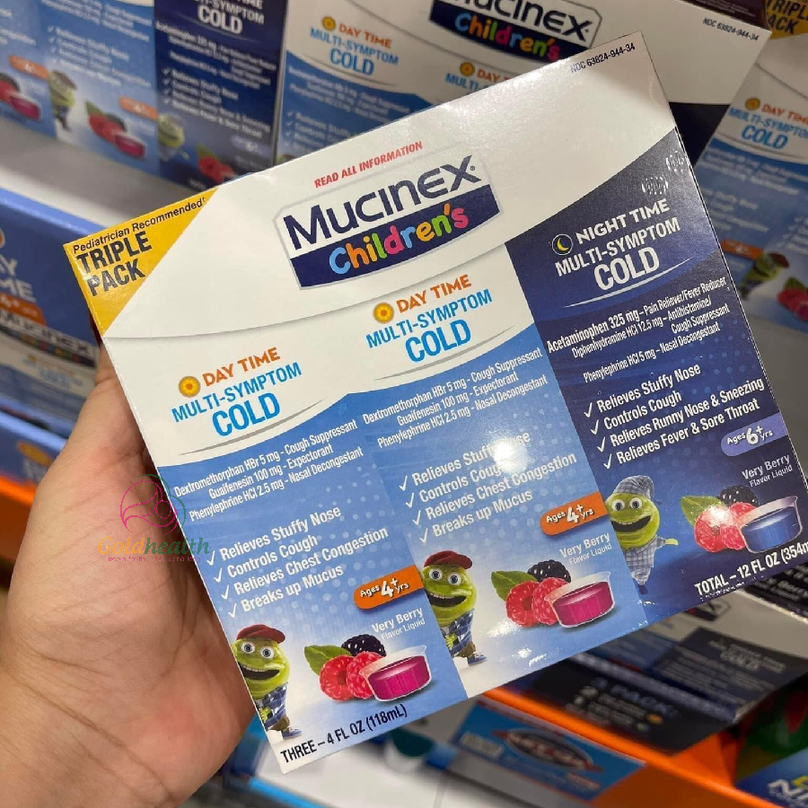 Set 3 SIRO CẢM LẠNH NẶNG NGÀY & ĐÊM DÀNH CHO TRẺ MUCINEX CHILDREN'S MULTI 118ml