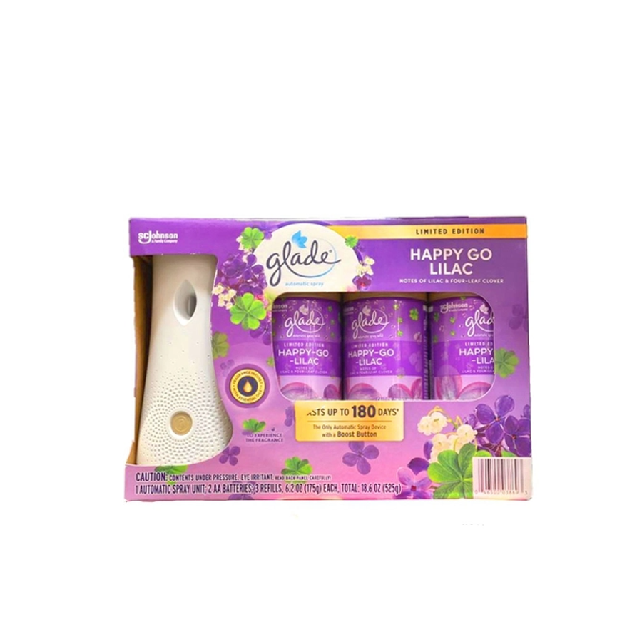 Set máy xịt thơm phòng tự động Glade chạy pin + 3 chai tinh dầu