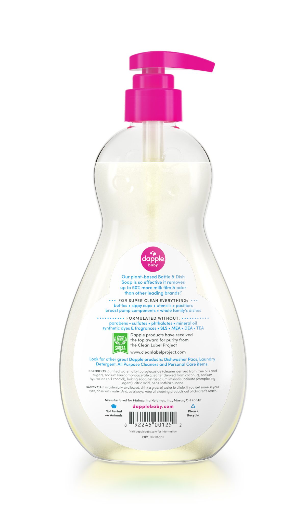 Nước Rửa Bình Sữa Dapple 500Ml