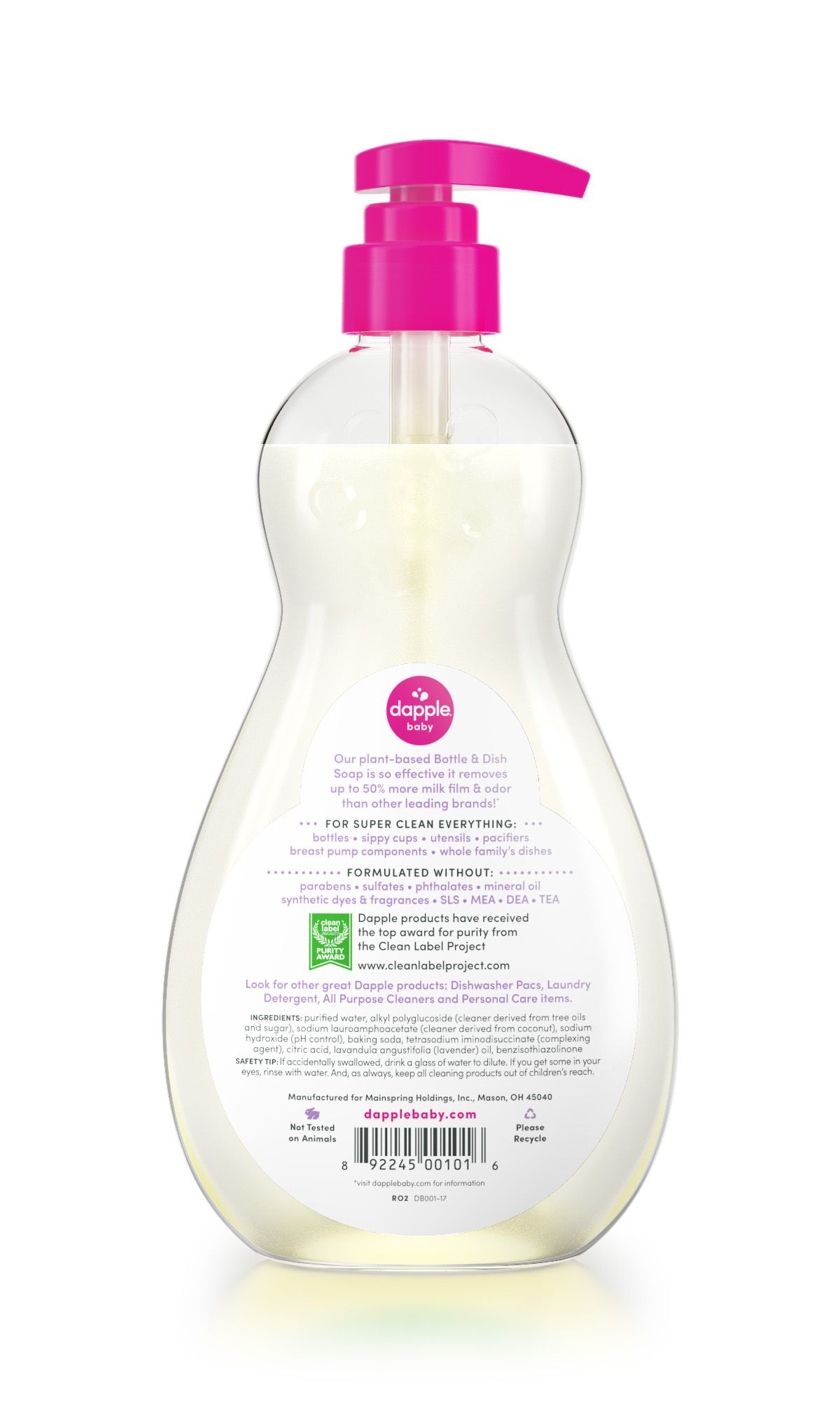 Nước Rửa Bình Sữa Dapple 500Ml