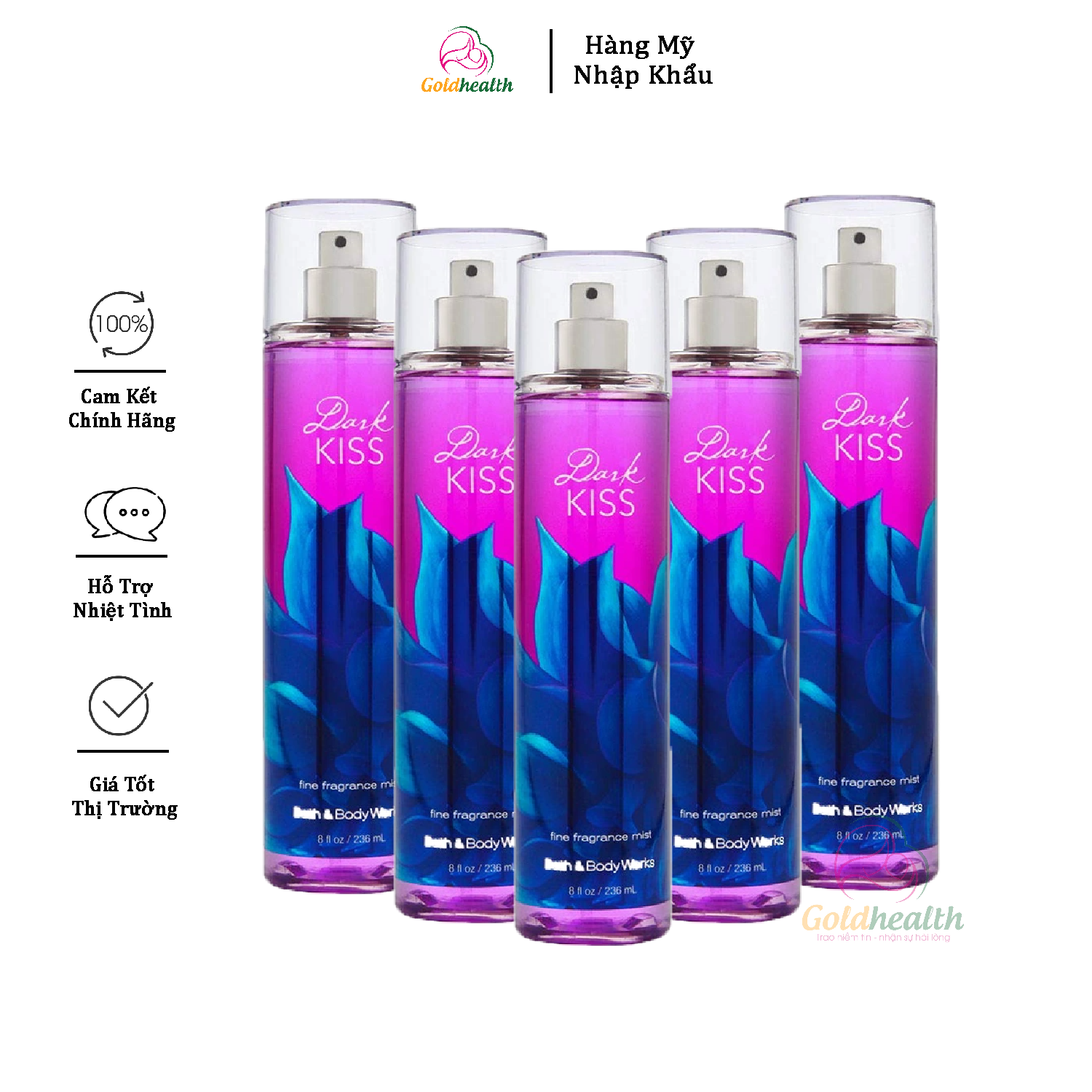 Xịt thơm toàn thân Dark Kiss - Bath and body works