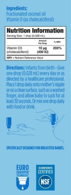 Baby Ddrops Vitamin D3 Cho Trẻ Sơ Sinh 60 Giọt Của Mỹ